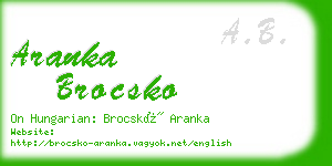 aranka brocsko business card